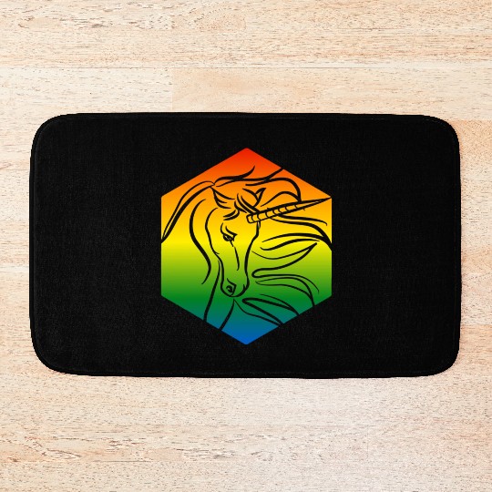 Rainbow Unicorn Silhouette | TTRPG Pride Bath Mats