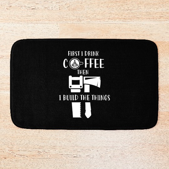 Carpenter Coffee And Woodworking Bath Mats