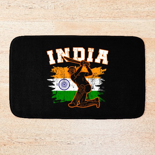 India Flag Indian Cricket Jersey Fans Player Coach Bath Mats