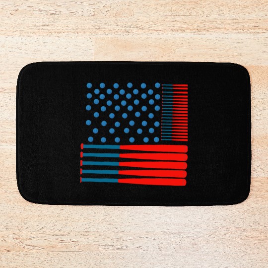 Baseball Stars & Stripes: A Patriotic Swing Bath Mats