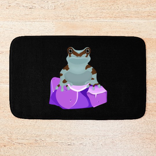 Frog Crystal Amethyst Gemstone For Toad Owners Bath Mats