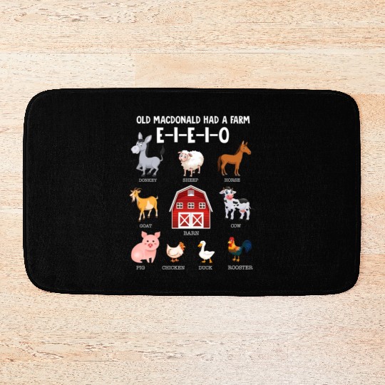 Toddler Farm Animals Old Macdonald Had A Farm Bath Mats