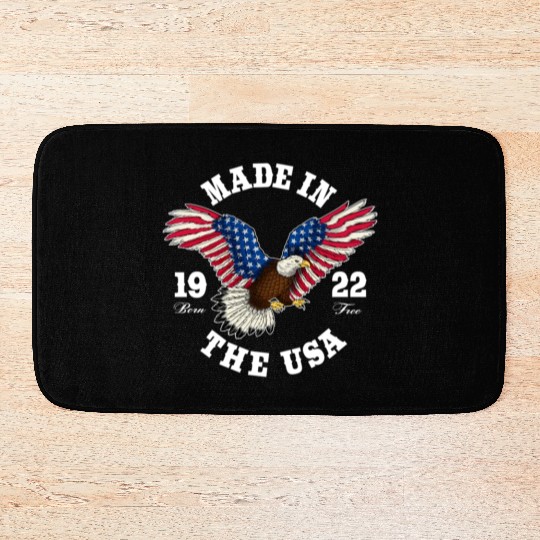 100 Year Old Patriotic Eagle Usa Flag 1922 Bath Mats