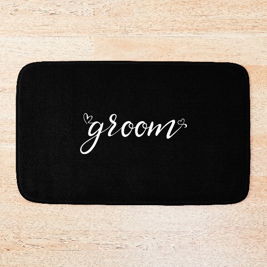 Groom And Bride Wedding Just Married Bath Mats