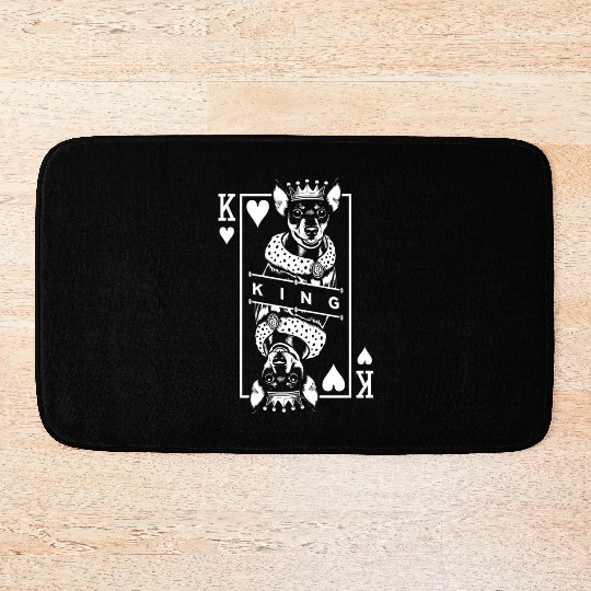 Miniaturecher King Of Hearts Dog Card Pop Bath Mats