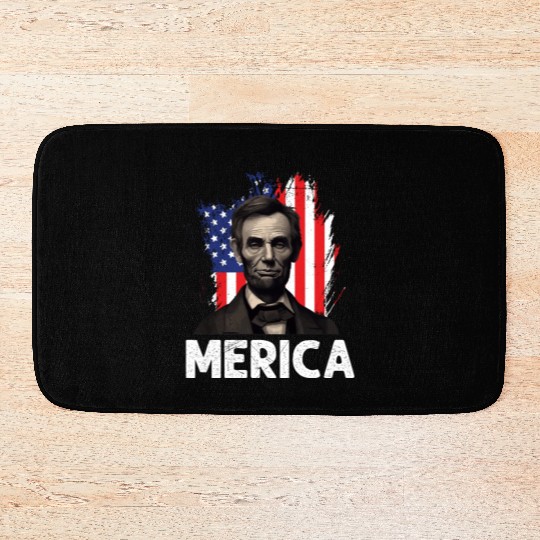 Merica Lincoln President Independence Day Party Bath Mats