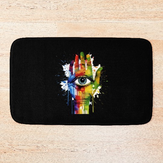 Fluid Embrace - Watercolor Style Abstract Hand Art Bath Mats