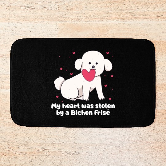 My Heart Was Stolen By A Bichon Frise Bath Mats