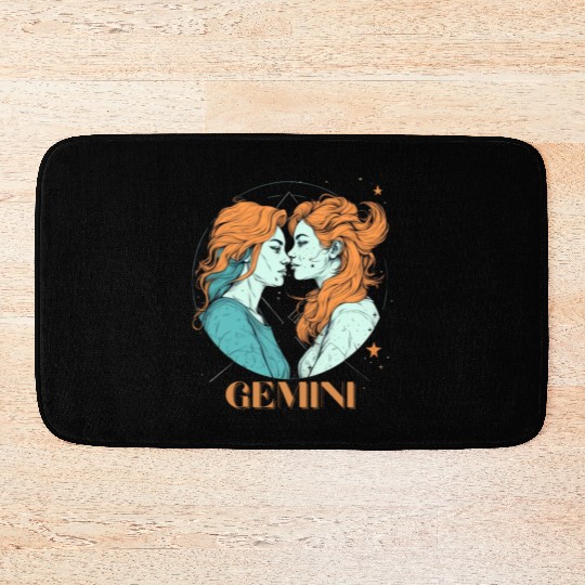 Lesbian Gemini zodiac sign gay girls horoscope Bath Mats