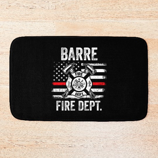 Barre Vermont Fire Dept Thin Red Line Bath Mats
