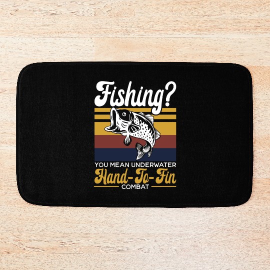 Hand Fishing Fisherman Noodling Lover Fisher Fish Bath Mats