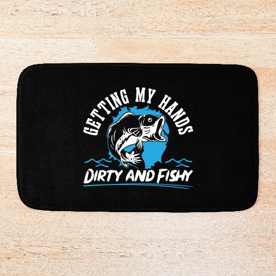 Hand Fishing Fisherman Noodling Lover Fisher Fish Bath Mats