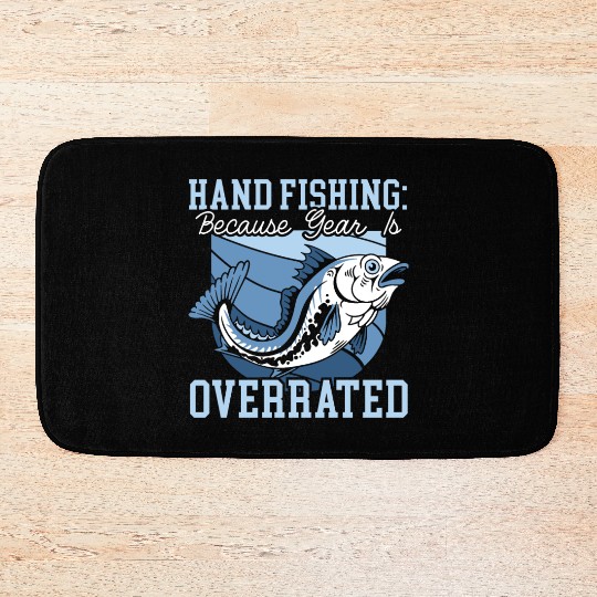 Hand Fishing Fisherman Noodling Lover Fisher Fish Bath Mats