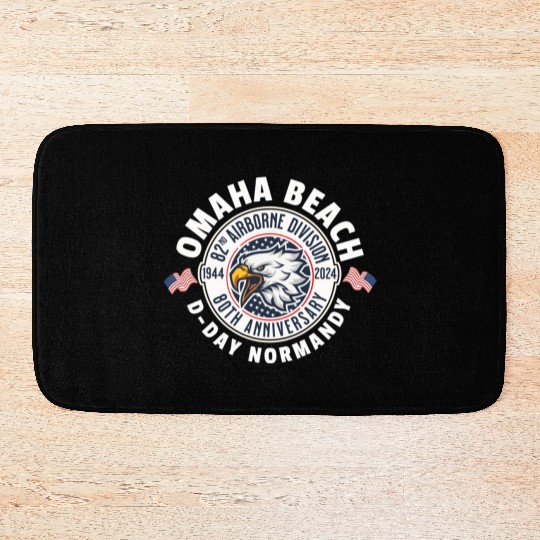 Omaha Beach airborne division 80th anniversary Bath Mats