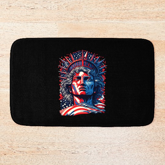 Statue of Liberty Face USA Bath Mats