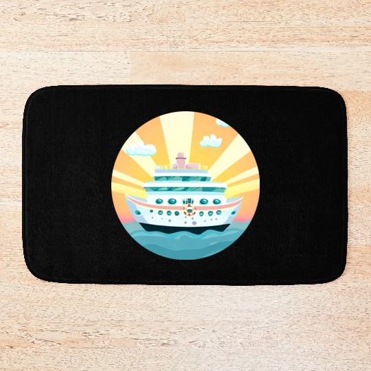 Cruise Ship at Sunset - Dream Voyage Design Bath Mats