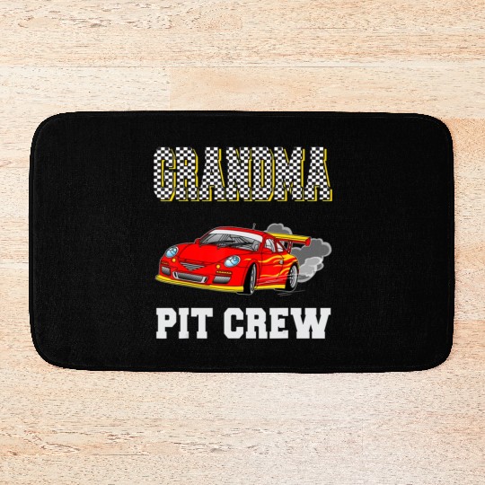 Grandma Pit Crew Birthday Racing Car Theme Race Bath Mats