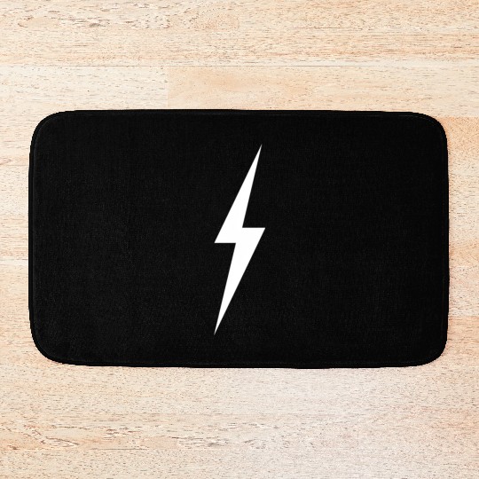 le Lightning Bolt In White Bath Mats