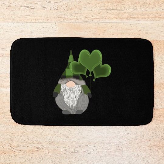 Irish Gnome St Patricks Day Heart Balloons Bath Mats