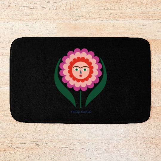 Frida Kahlo Colorful Flower Feminist Mexican Bath Mats