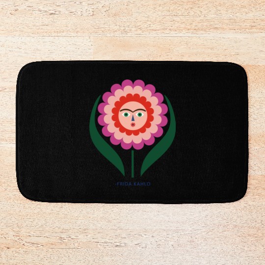 Frida Kahlo Colorful Flower Feminist Mexican Bath Mats