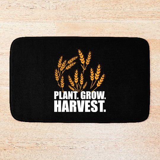 Wheat Farmer Plant Grow Harvest W Bath Mats
