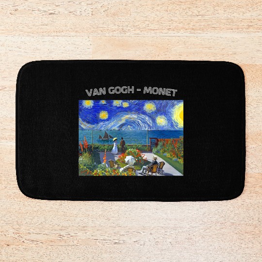 Starry Night Garden At Sainte Adresse Impressionis Bath Mats