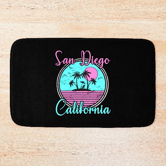 San Diego California Ca Beach Travel Bath Mats