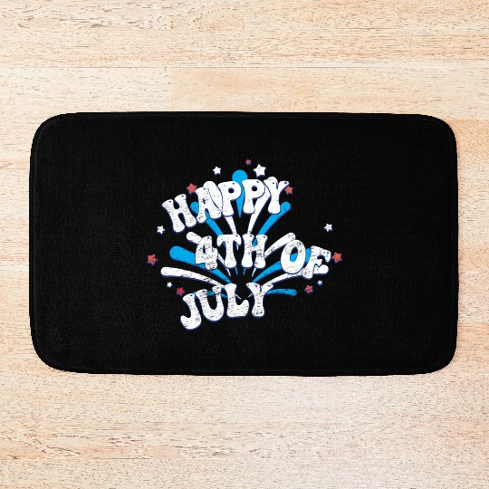 Happy 4th Of July Usa Us Independence Day Bath Mats