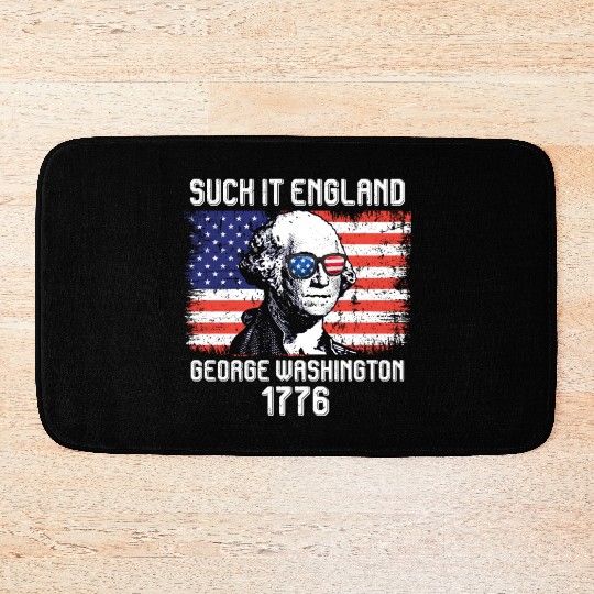 Suck it England George Washington 1776 USA Bath Mats