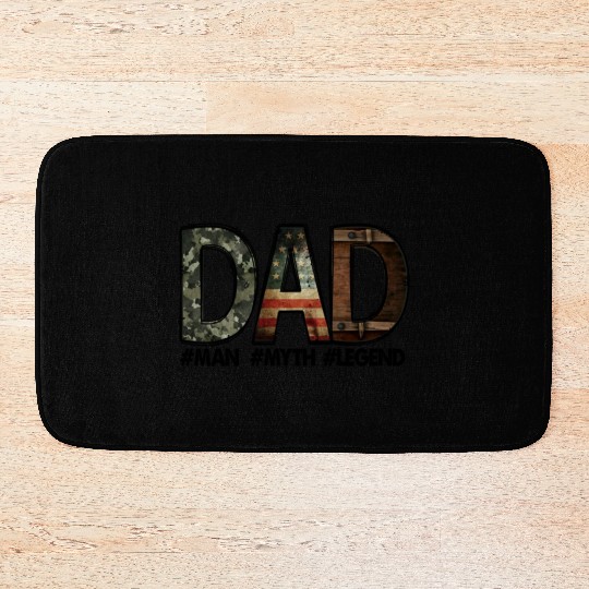 Dad Man Myth Legend Father Typography Bath Mats