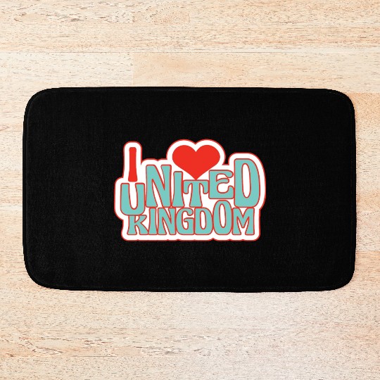United kingdom hearts Bath Mats