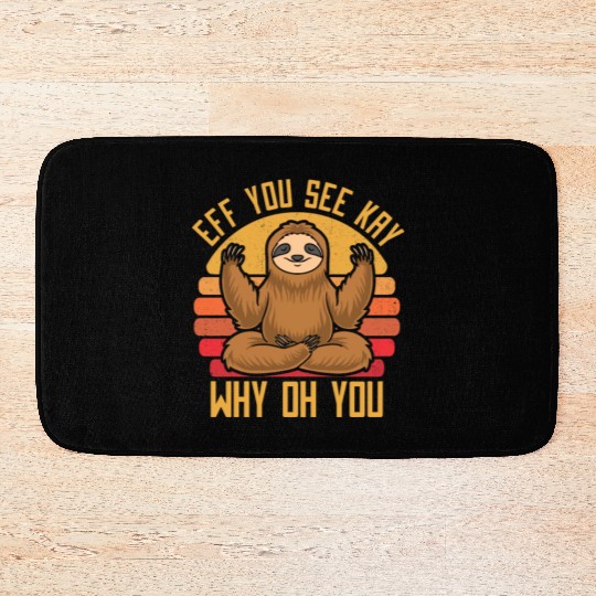 Sloth Hilarious Sloth Yoga Bath Mats