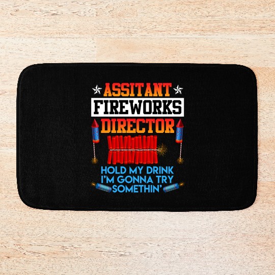 Independence Day Assistant Fireworks Director USA Bath Mats
