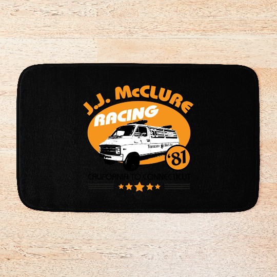 JJ McClure Racing v2 yellow Bath Mats