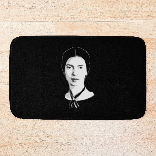 Emily Dickinson Black and White Bath Mats