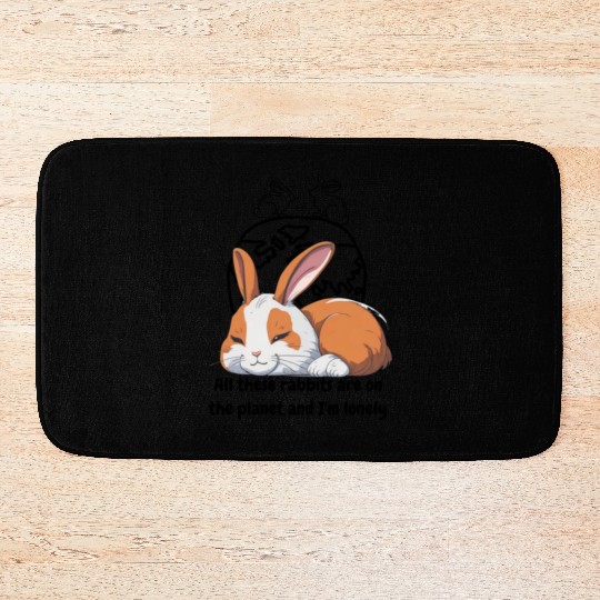 Lonely rabbit Bath Mats