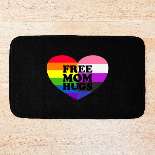 Free Mom Hugs Gay Pride Genderfluid Flag Bath Mats