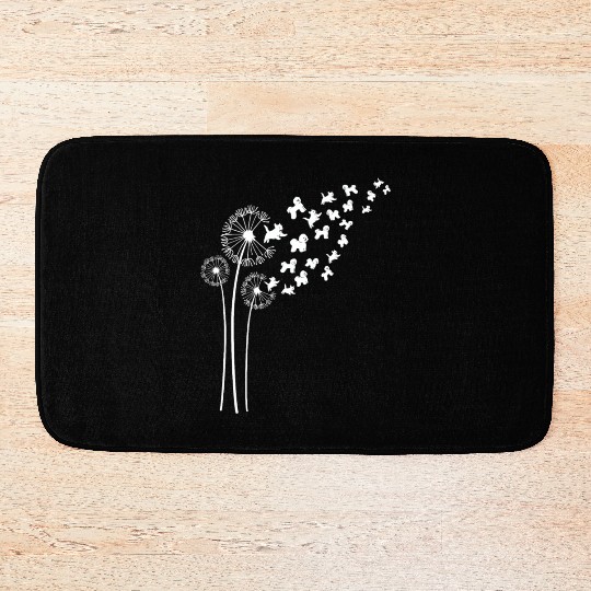 Bichon Frise Dandelion Flower For Dandelions Bath Mats