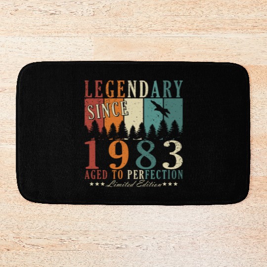40th birthday man vintage 1983 legend Bath Mats
