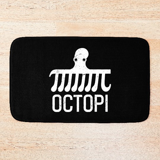Funny Pi Day Octopi Nerd Geek Science Math Bath Mats