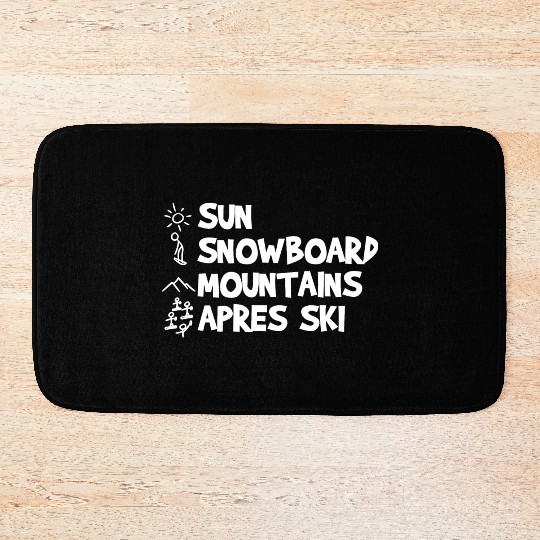 Funny Snowboarding Joke Bath Mats
