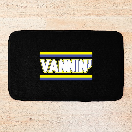 Vannin Stripes Vanning Purple Yellow Gold Van Bath Mats