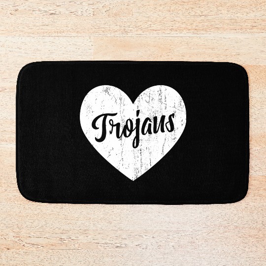 Trojans School Sports Fan Team Spirit Mascot He Bath Mats