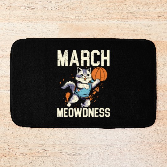 Basketball Cat Basketball Player I Love Basketball Bath Mats