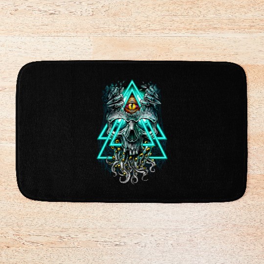 Cthulhu illuminati evil monster Bath Mats