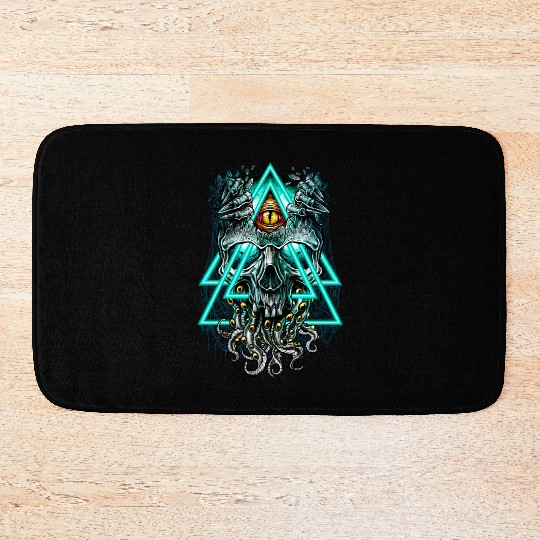 Cthulhu illuminati evil monster Bath Mats