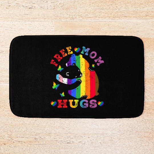 Gay LGBT Pride Mama Bear For Women Free Mom Hugs Bath Mats