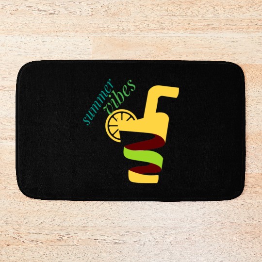 Cool lemon drink summer design Bath Mats