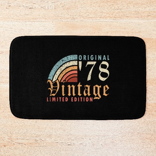1978 vintage born vintage retro birthday Bath Mats